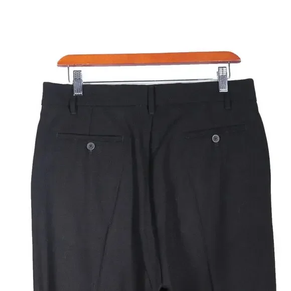 Rick Owens Women's Size 6 Black Cropped Trousers Pants Dress High Rise 100% Wool - Picture 7 of 15